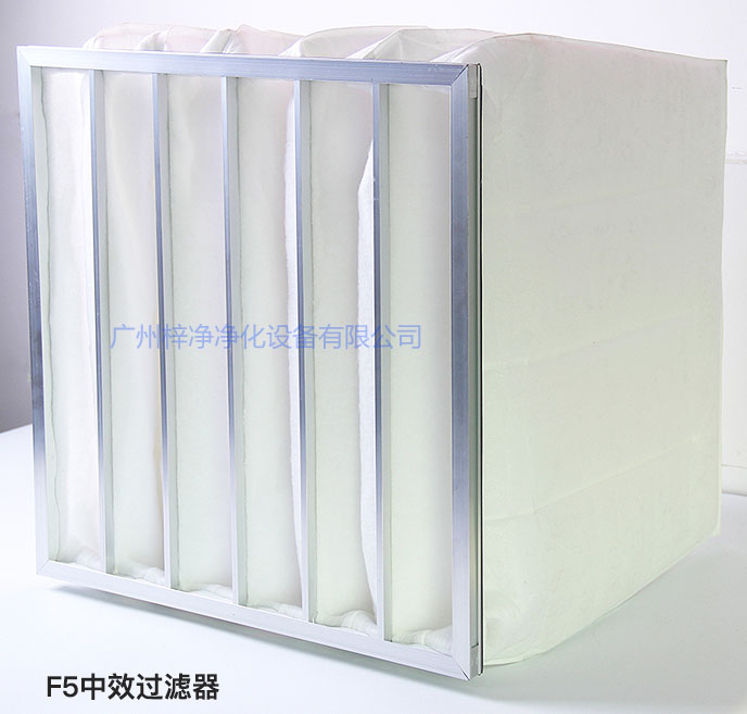 F5級袋式中效過濾器主要用于商業(yè)大樓、劇院、車站。